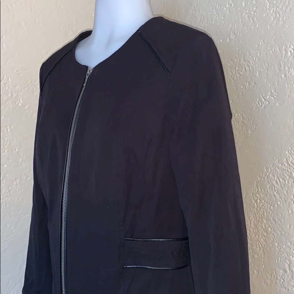 Ruby Ribbon Black Zip Front Long Jacket - image 5